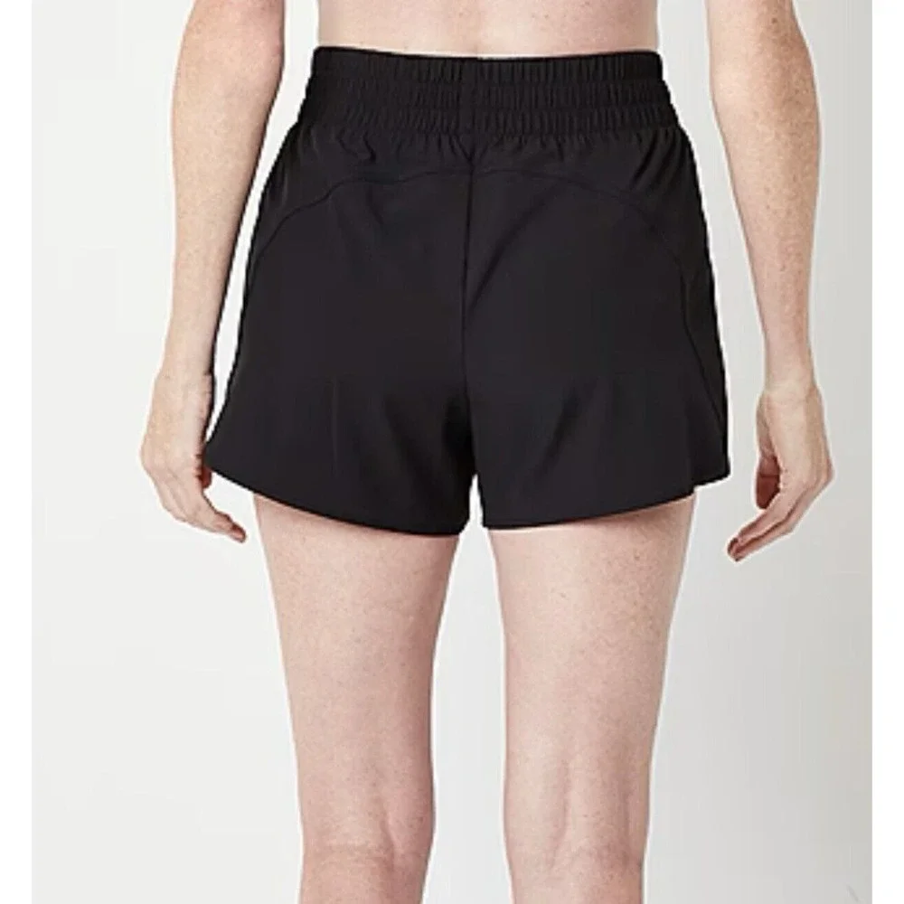 Xersion Active‎ Shorts Womens XS Black Lined Geometric Print Drawstring NWT